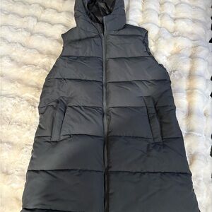 Black Puffer Vest with Hood